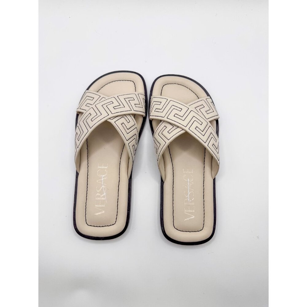 Versace Off White Motif Sandals Size 41 - Picture 7 of 16